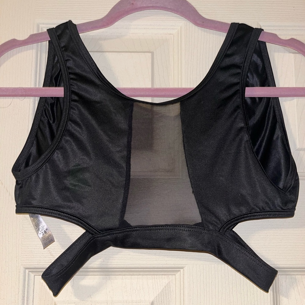 I Heart Raves strappy black backless rave festival top in size small